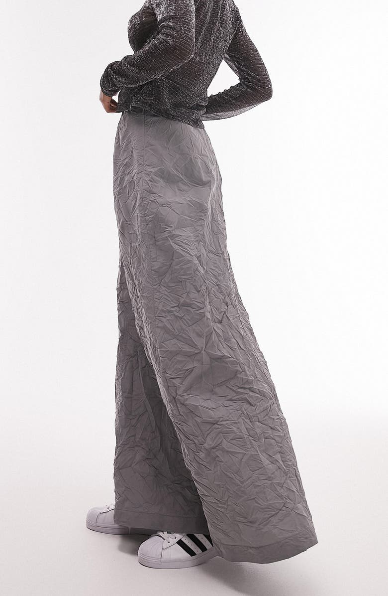 Topshop Crinkle A-Line Maxi Skirt, Alternate, color, 