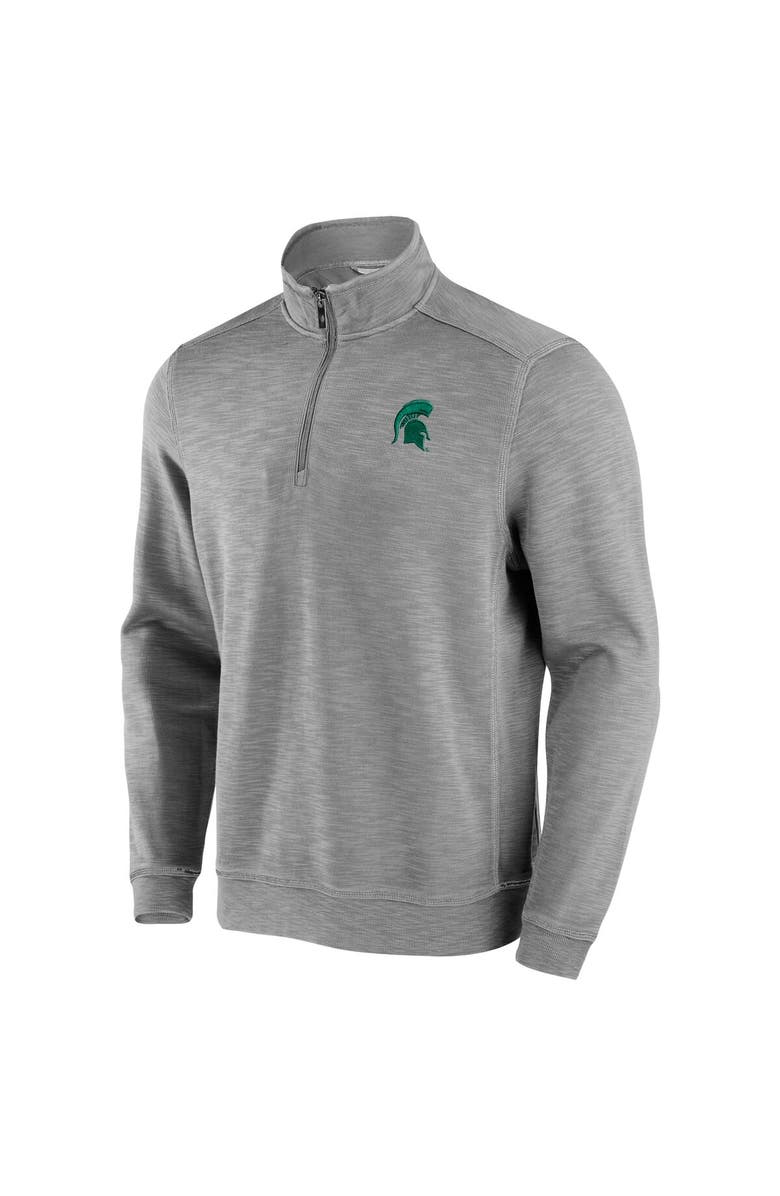 Tommy Bahama Men's Tommy Bahama Gray Michigan State Spartans Tobago Bay Half-Zip Tri-Blend Top, Alternate, color, 