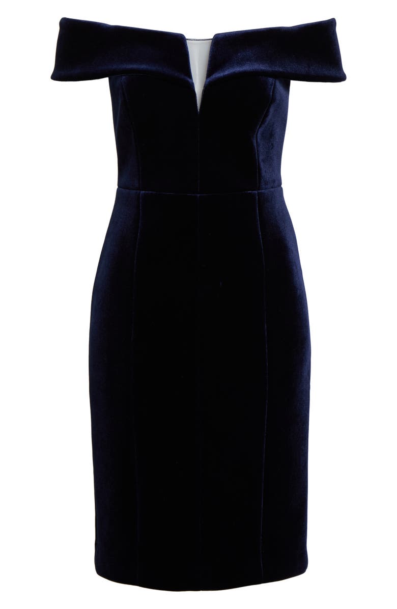 Vince Camuto Off the Shoulder Velvet Sheath Dress, Alternate, color, 