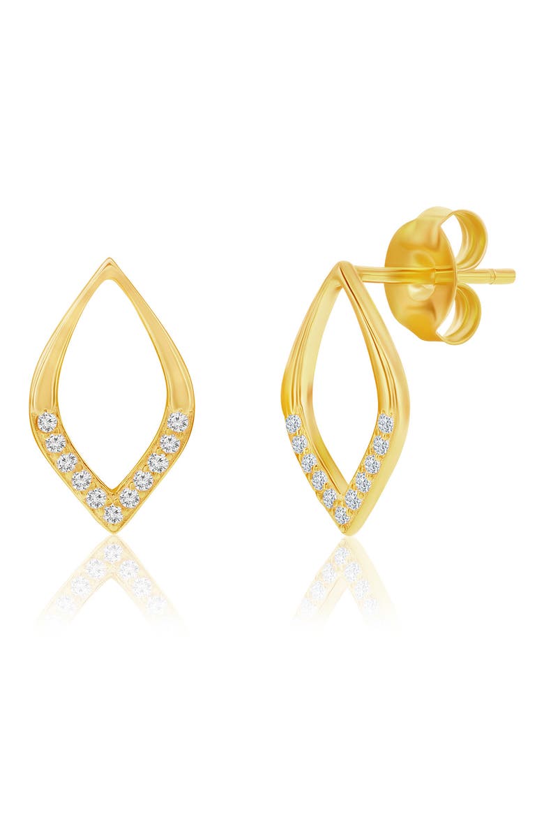 Cubic Zirconia Marquise Stud Earrings & Pendant Necklace Set, Alternate, color, GOLD