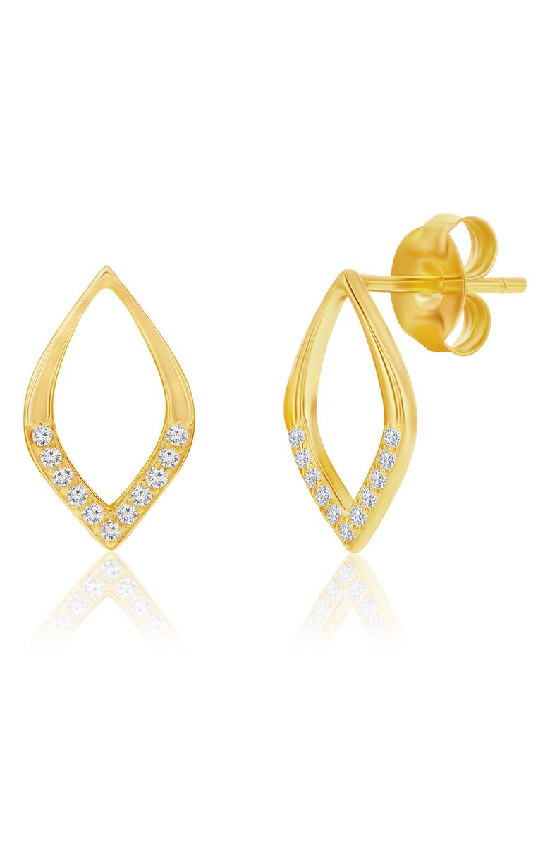 SIMONA Cubic Zirconia Marquise Stud Earrings & Pendant Necklace Set, Alternate, color, Gold