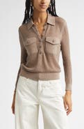 L'AGENCE Carine Pointelle Polo Sweater
