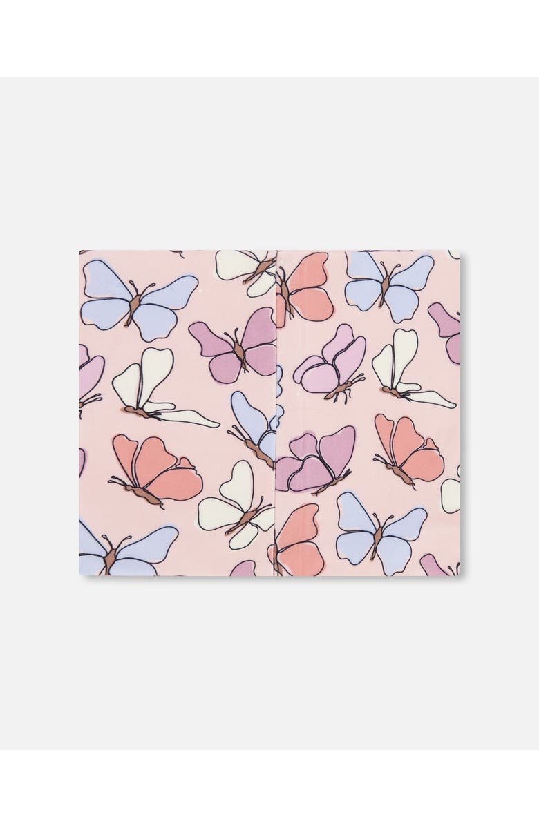 Deux par Deux Stretch Jersey Printed Butterflies Neck Tube, Alternate, color, Pink Printed Butterflies