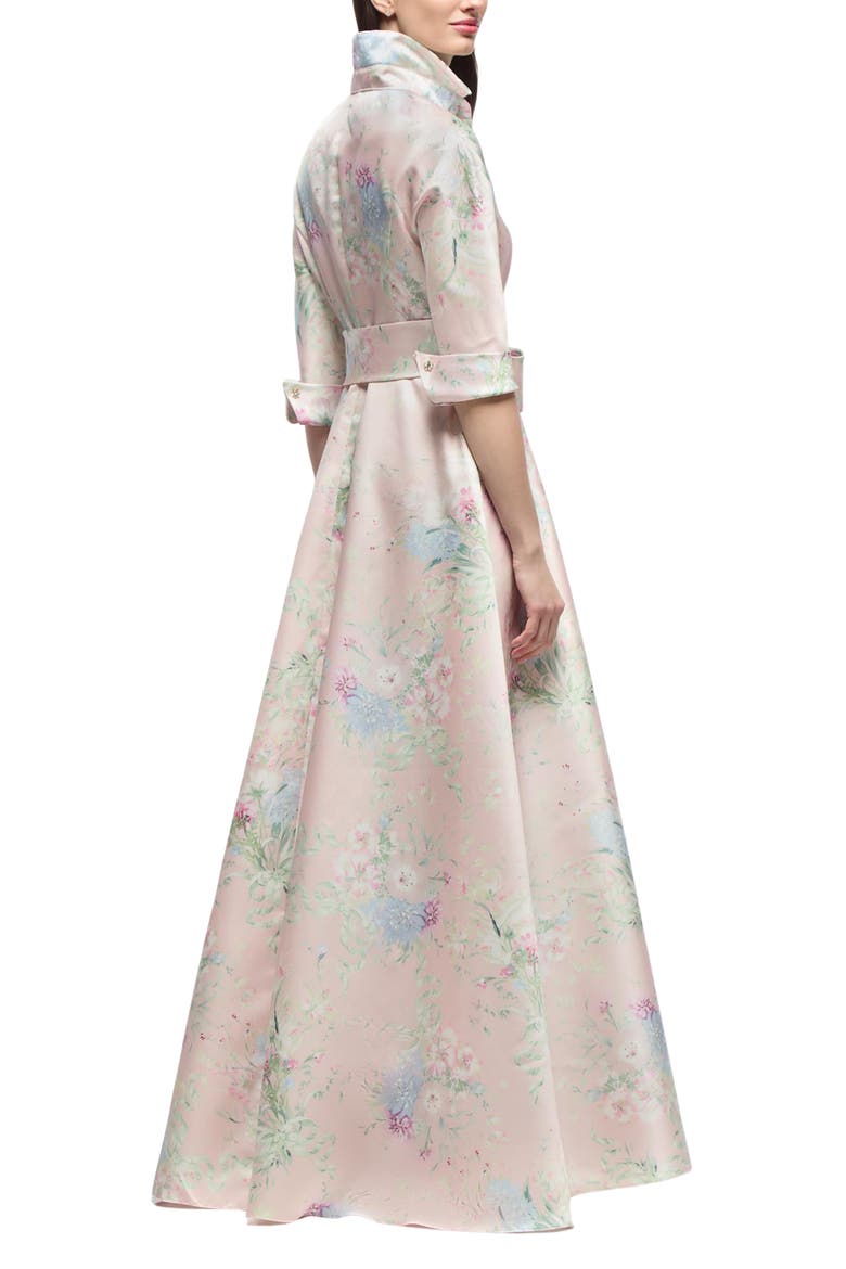 Sabine Floral Print Satin Gown, Alternate, color, ESME FLORAL