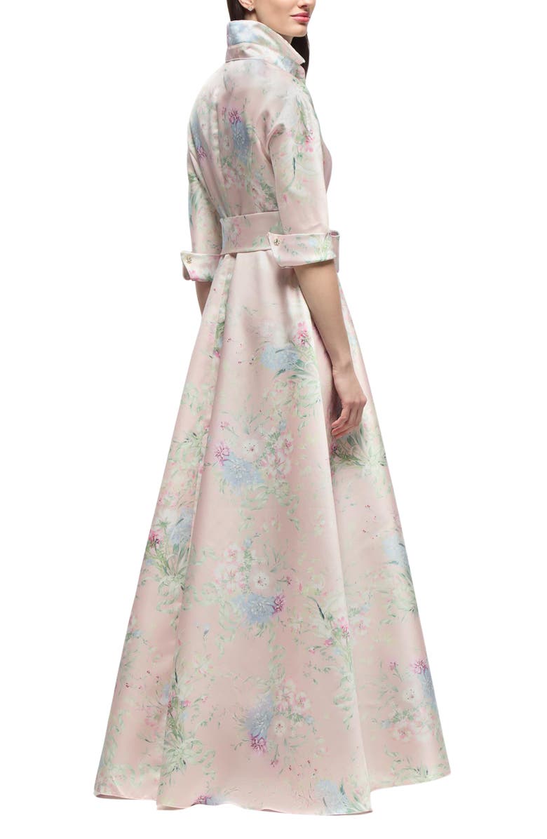 After Six Sabine Floral Print Satin Gown, Alternate, color, Esme Floral