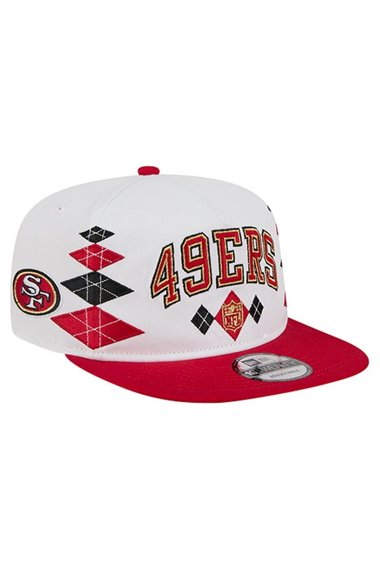 Men's New Era  White San Francisco 49ers Argyle 19TWENTY Adjustable Hat, Main, color, White