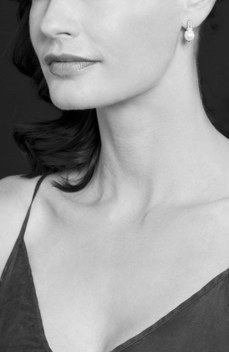 LAGOS Luna Pearl Drop Earrings, Alternate, color, Silver/ Pearl