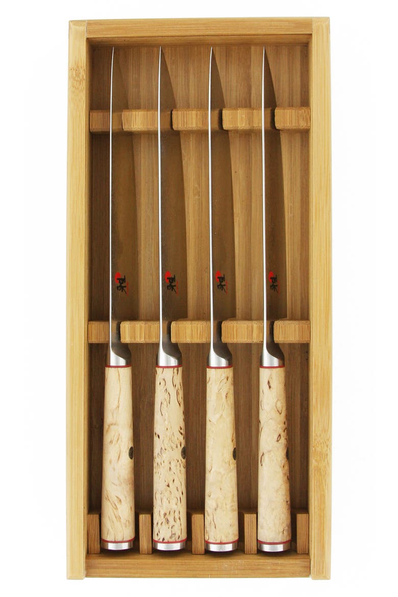 Birchwood Set of 4 Steak Knives, Alternate, color, STAINLESS STEEL