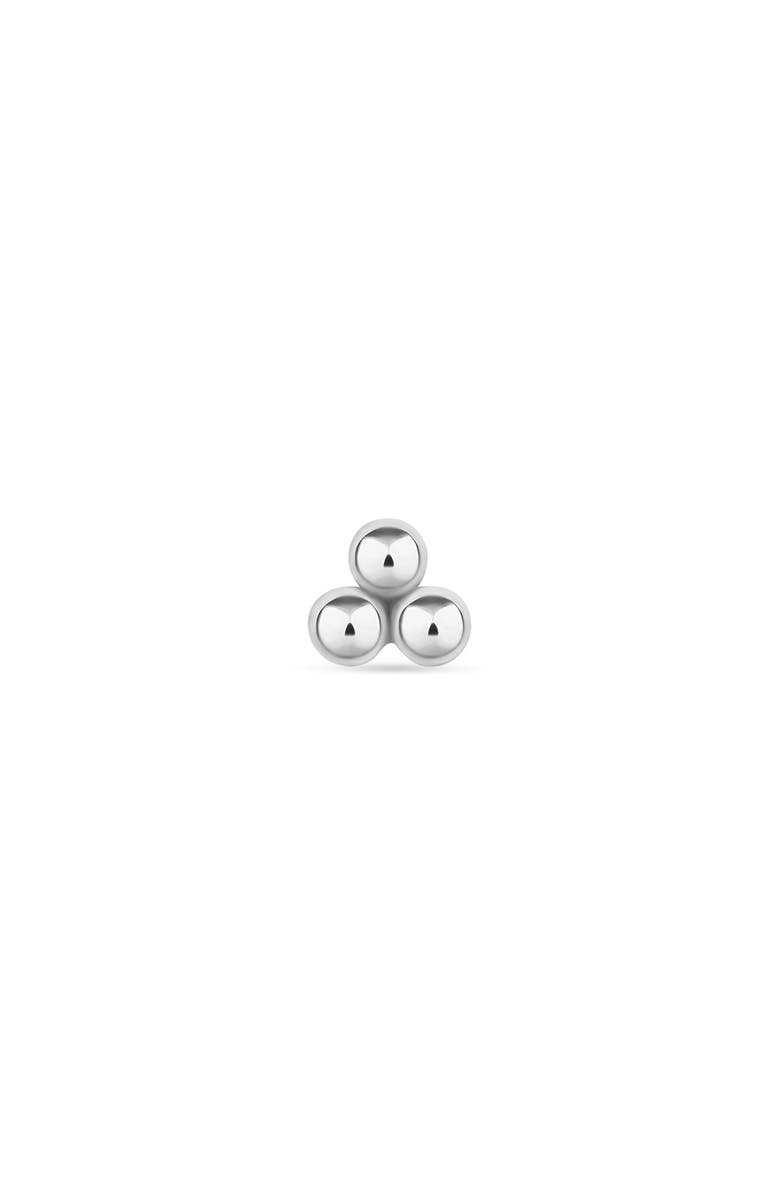 MARIA TASH Three Ball Trinity Single Stud Earring, Alternate, color, 14K White Gold
