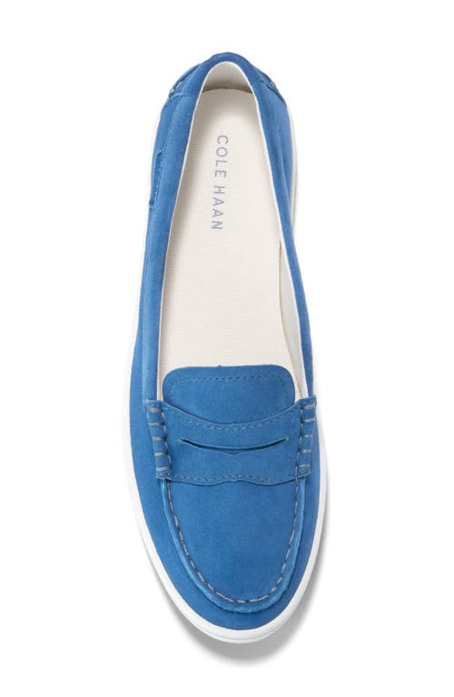 Cole Haan Nantucket Penny Loafer In Dutch Blue Suede/white