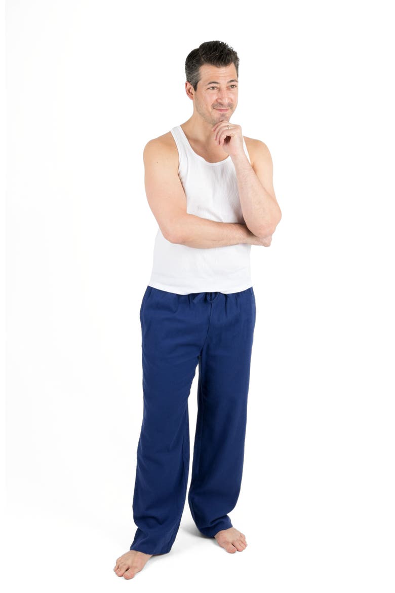 Men's Cotton Flannel Holiday Pajama Pants, Main, color, Navy Blue