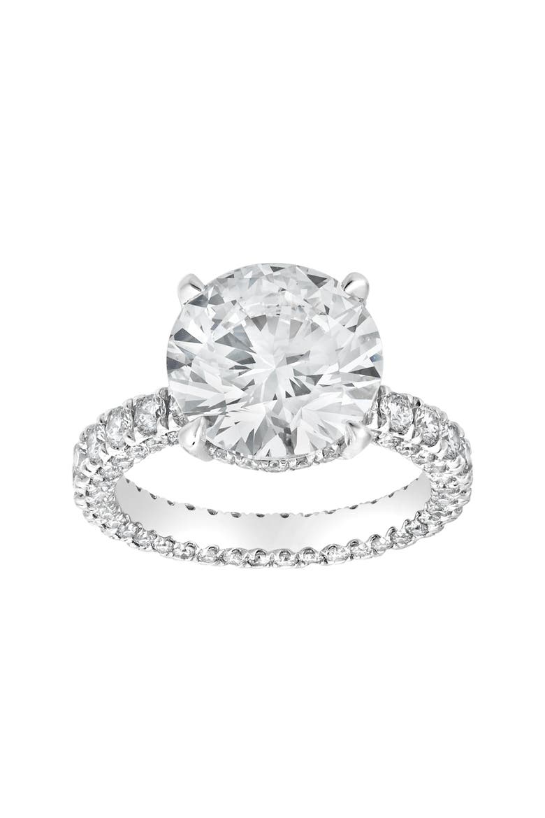 Laryssa 14K Gold Round Lab Grown Diamond Hidden Halo Engagement Ring - 7 Cts, Main, color, 14K White Gold