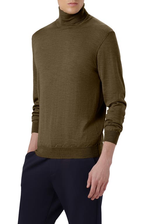 Bugatchi Sawyer Merino Wool Turtleneck Sweater In Brown