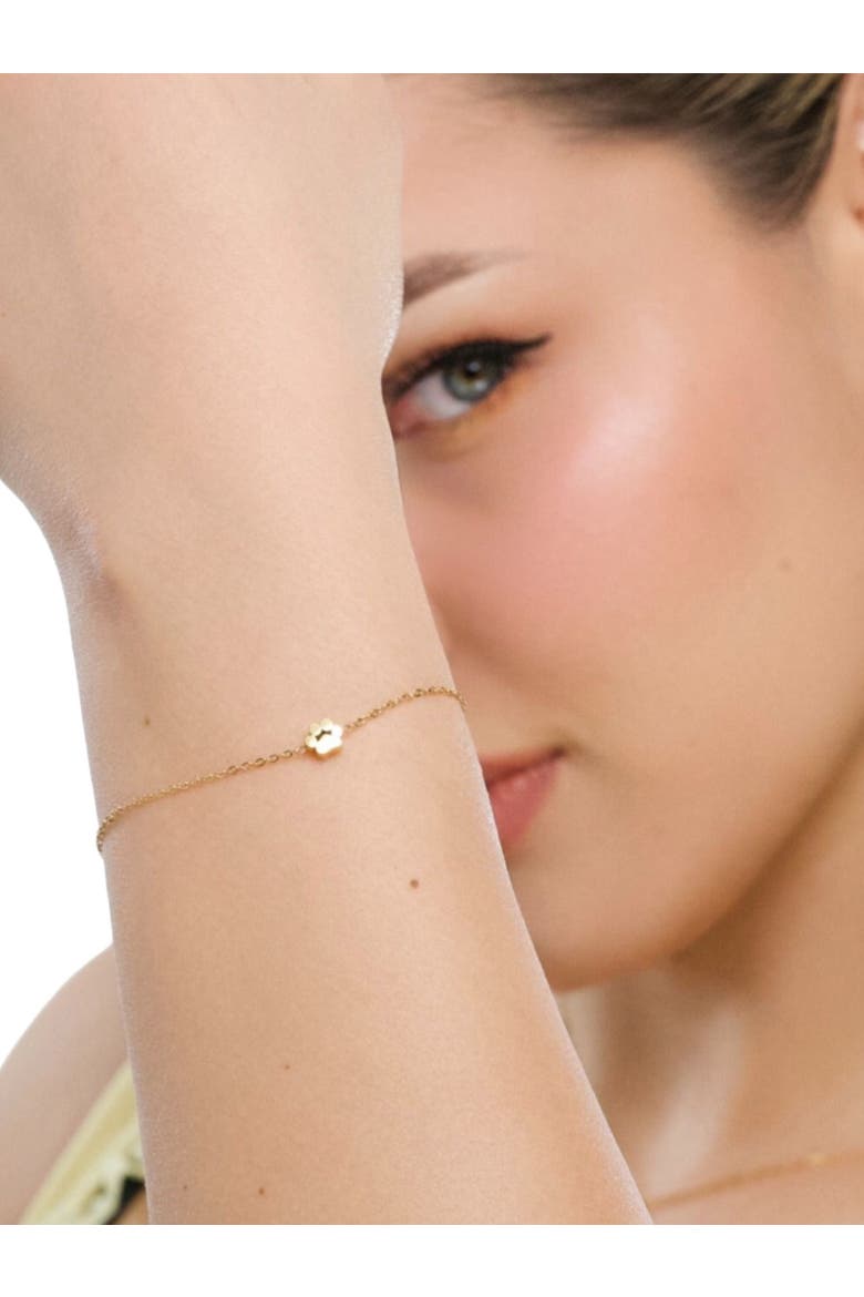 Pawfect Minimalist Mini Paw Charm Bracelet Adjustable, Alternate, color, Gold