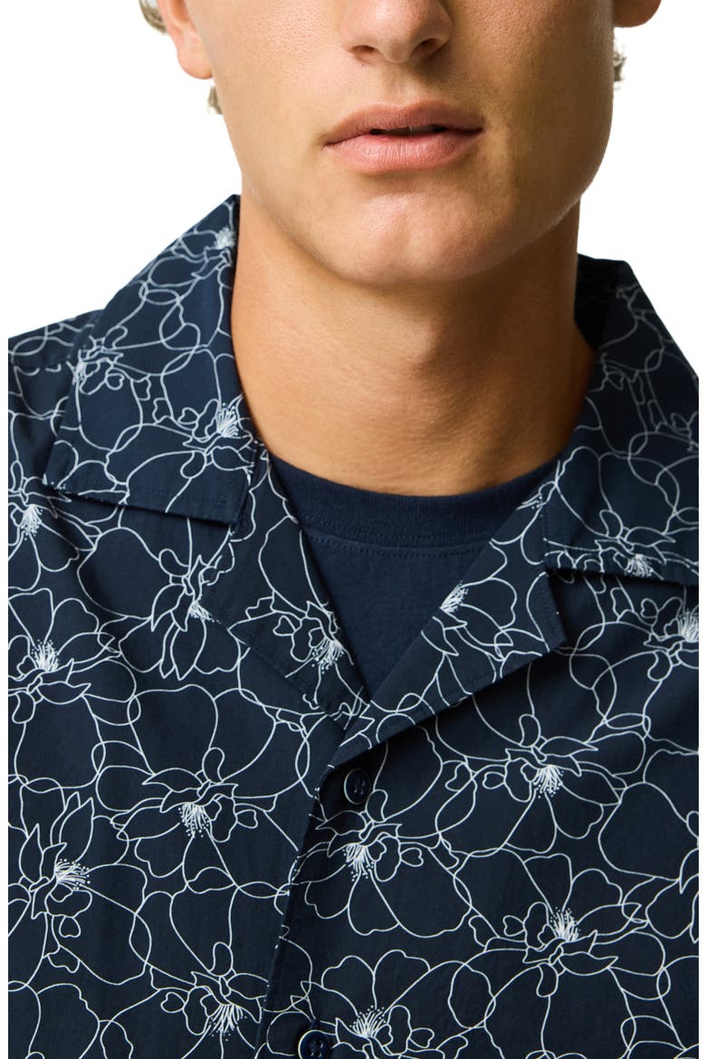 Crater Valley Floral Camp Shirt, Alternate, color, INK