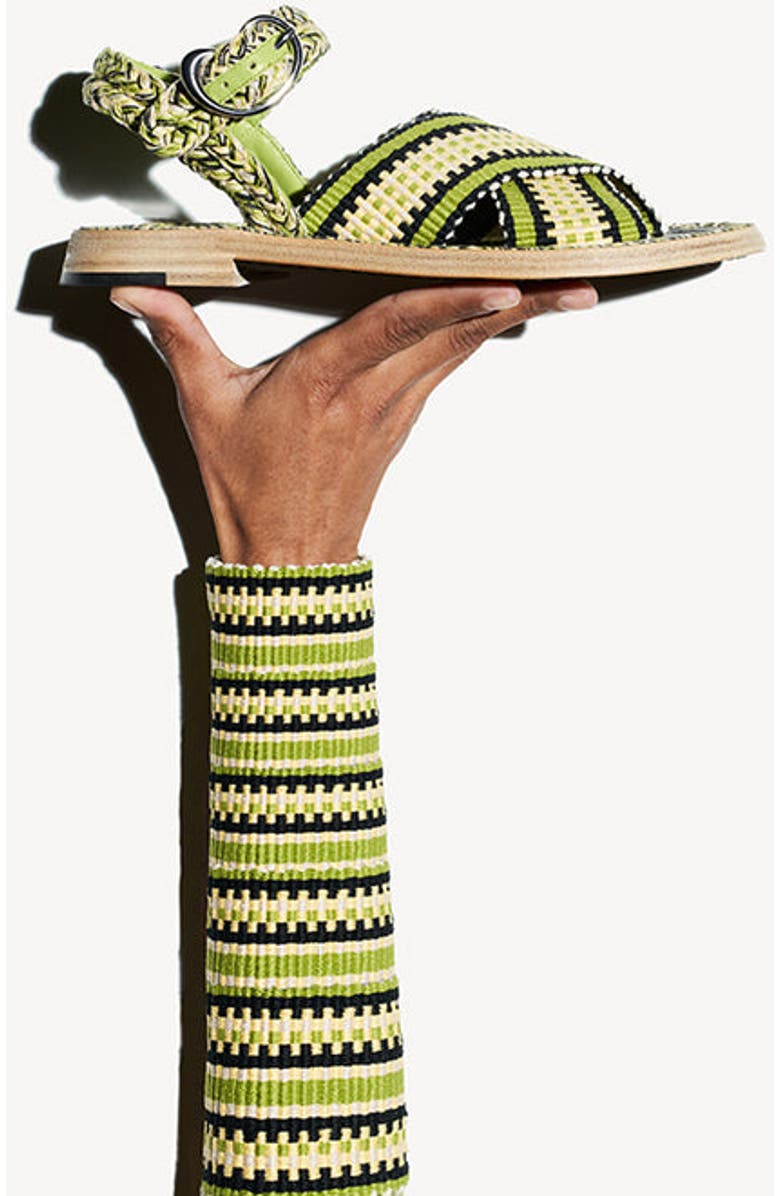 Amambaih Aurora Flat Sandals, Alternate, color, Olive