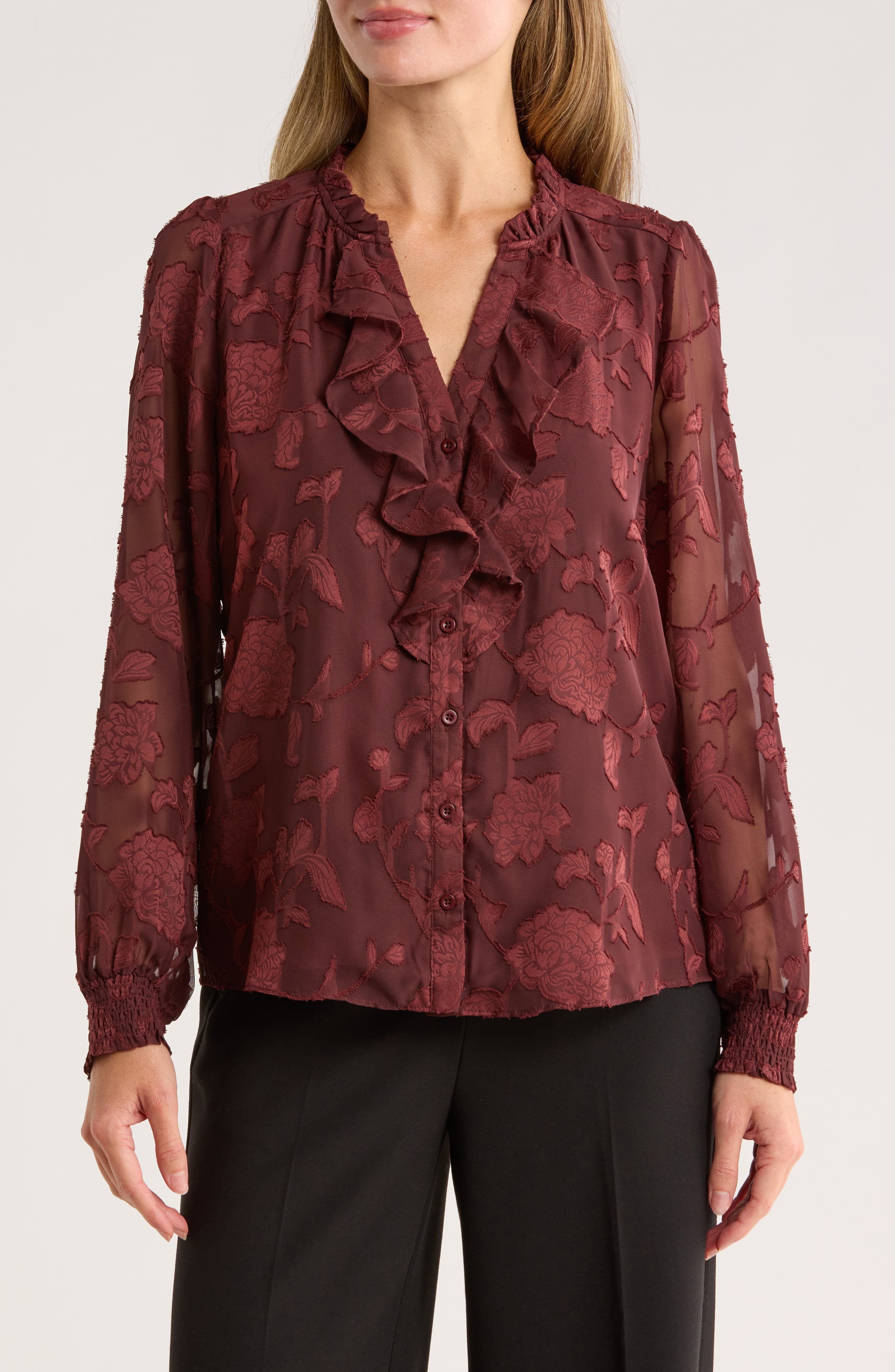Romantic Ruffle Button-Up Shirt - image 3