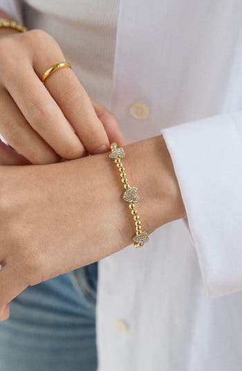 Pavé Pisa Station Beaded Bracelet