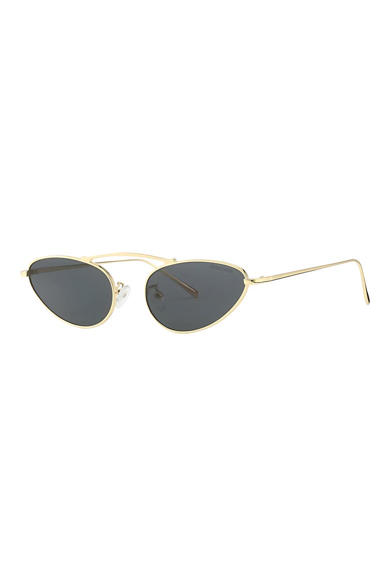 Daphne 60mm Polarized Cat Eye Sunglasses, Alternate, color, GOLD / BLACK