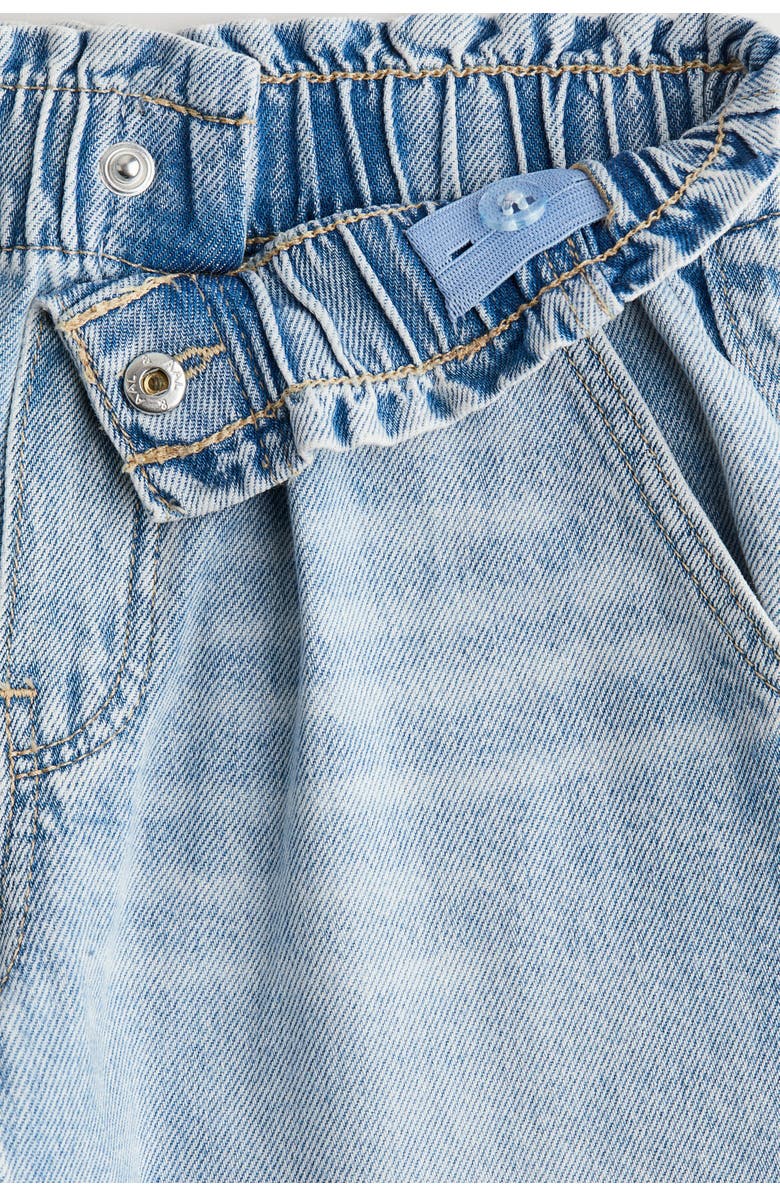 H&M Daisy wide leg paper-bag jeans, Alternate, color, Light Denim Blue