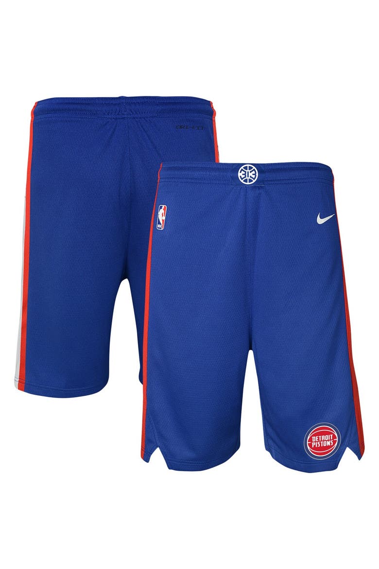 Youth Nike Blue Detroit Pistons Icon Edition Mesh Performance Swingman Shorts, Main, color, Blue