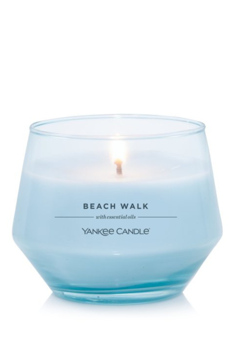 YANKEE CANDLE Beach Walk Studio Candle with Essential Oils, Set of 2, Alternate, color, Light Blue