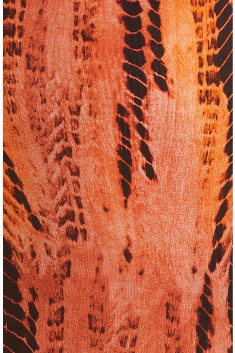 Tallia Tie Dye Long Sleeve Jersey Dress, Alternate, color, BROWN