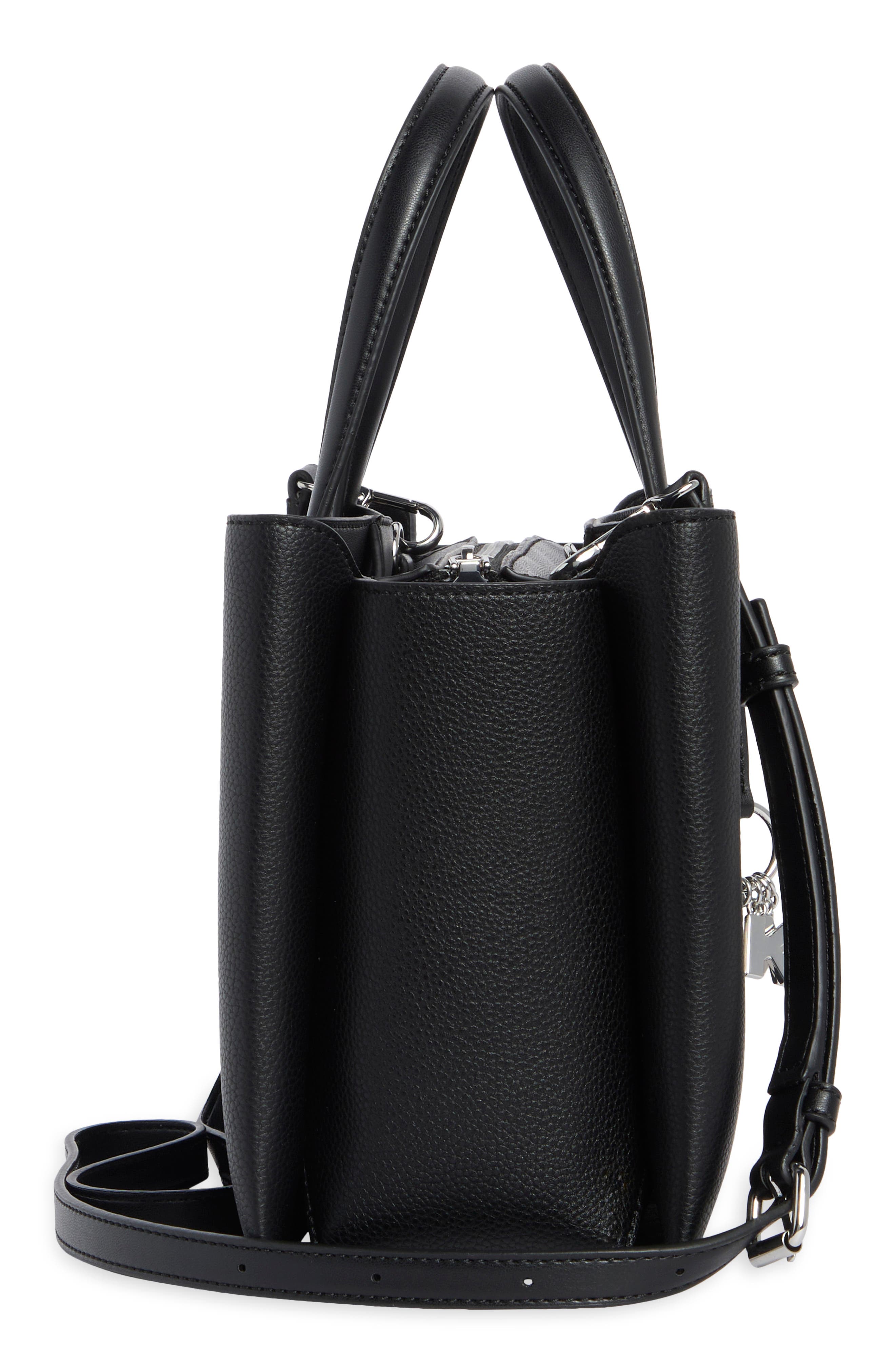 Marla Satchel Bag, Alternate, color, BLACK/ SILV