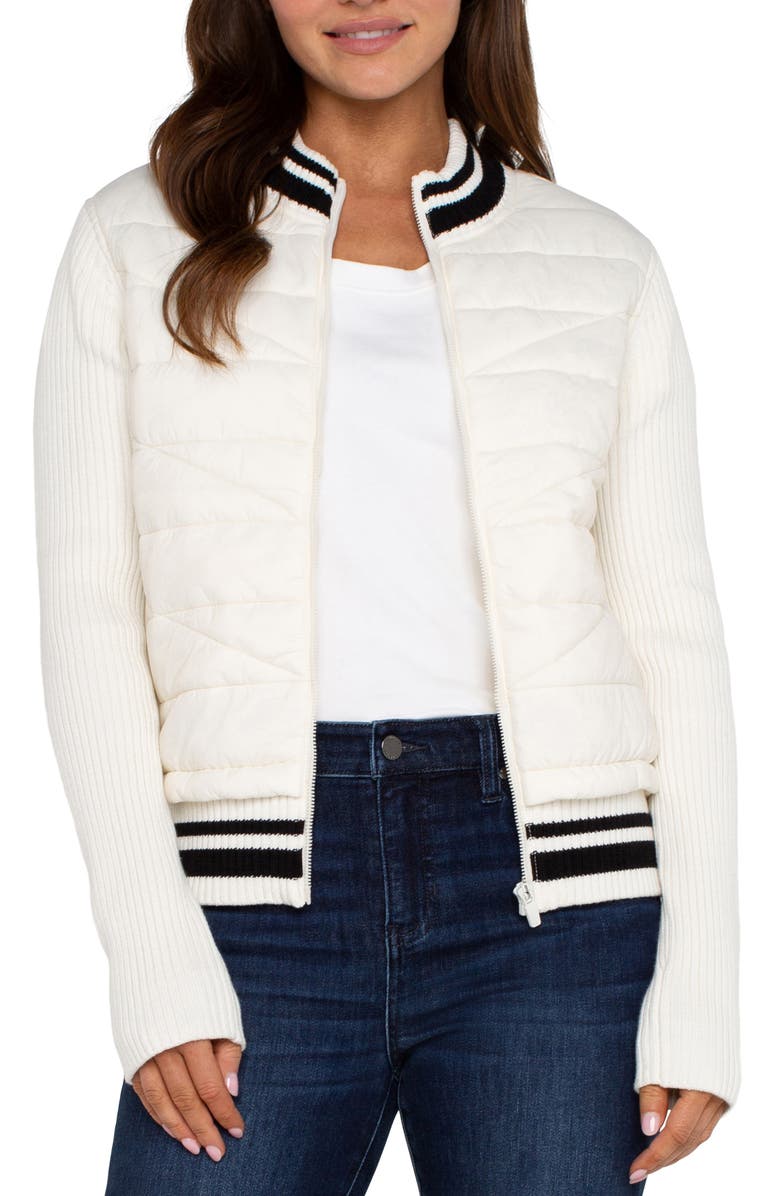 Liverpool Los Angeles Quilted Front Jacket, Alternate, color, Porcelain