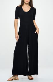 WEST K Elbow Sleeve Wide Leg Jumpsuit