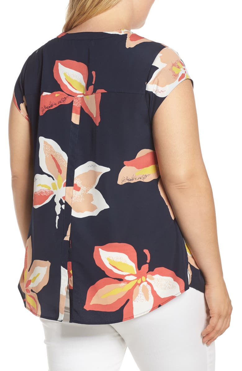 DR2 by Daniel Rainn Daniel Rainn Floral Print Pintuck Top, Alternate, color,