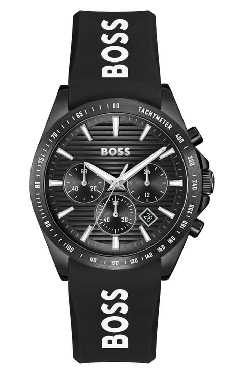 Strike Chronograph Silicone Strap Watch, 41mm