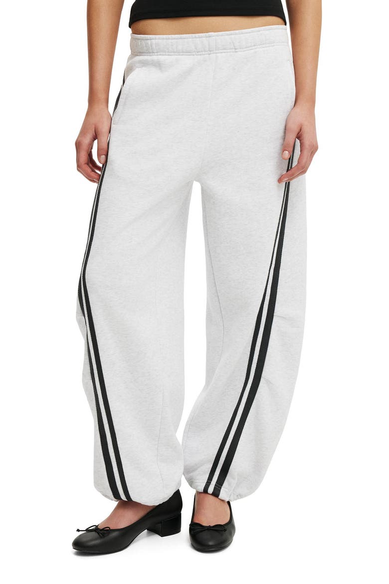 Women's Barrel Leg Sweatpant, Main, color, Light Grey Marle Taping