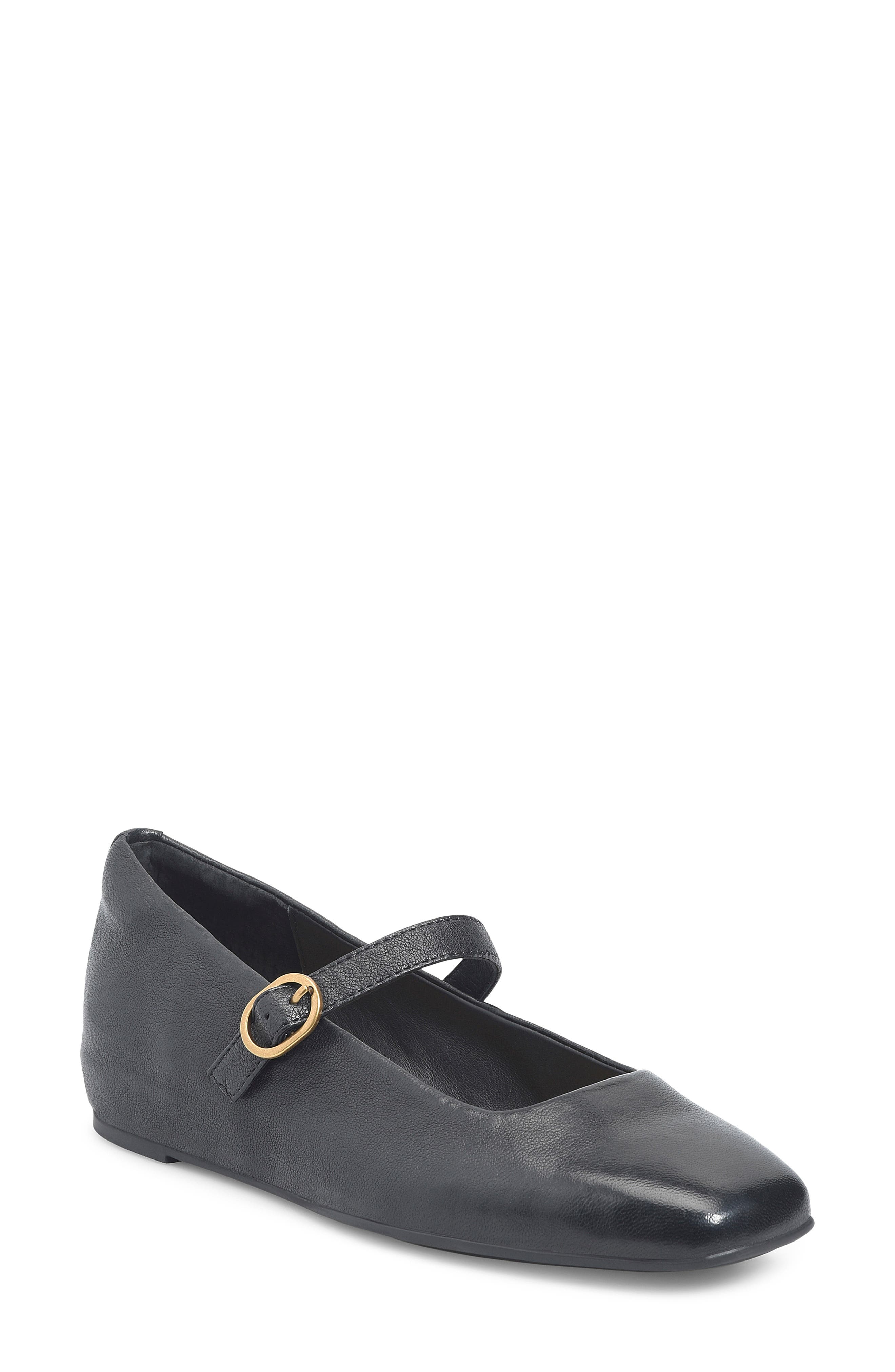 Söfft Palma Square Toe Mary Jane Flat, Main, color, Black