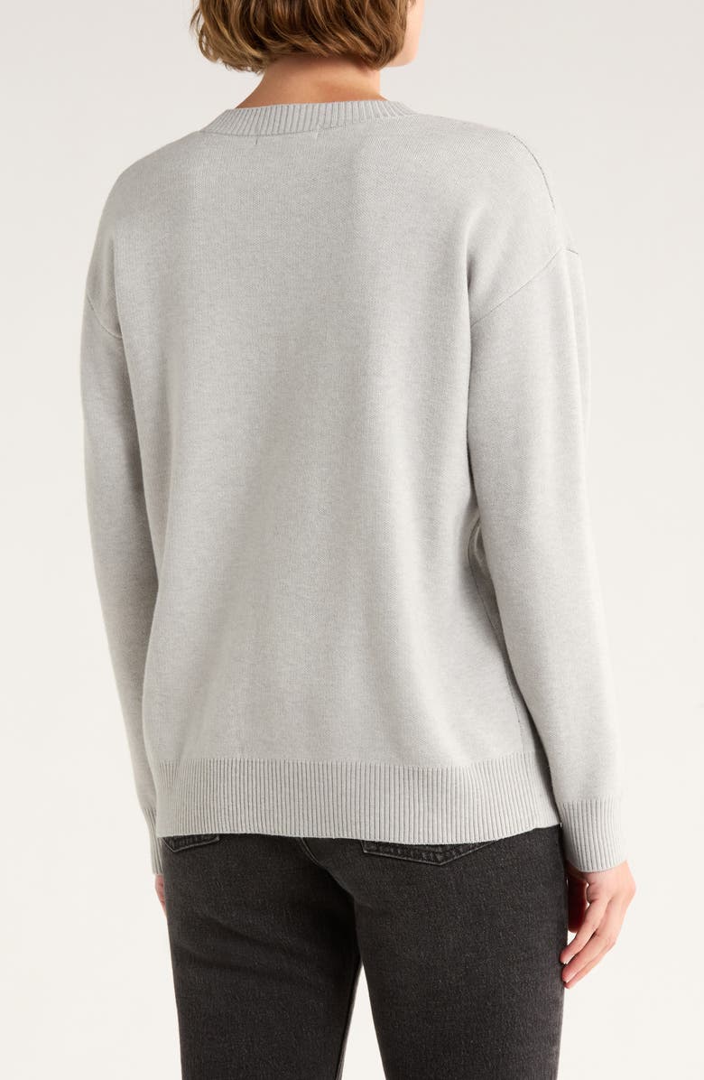 Vigoss Skull Knit Sweater, Alternate, color, Grey/ Black