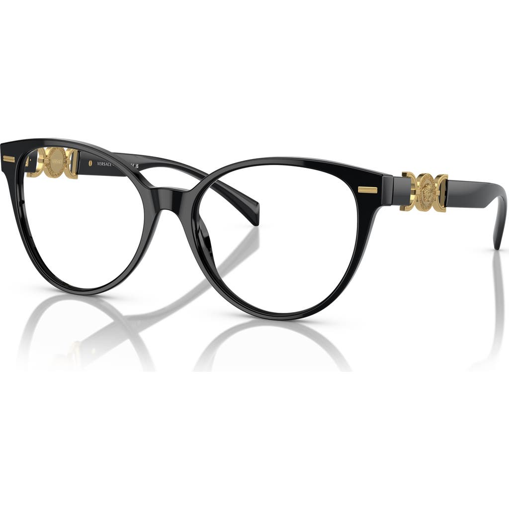 Versace 55mm Cat Eye Optical Glasses In Black