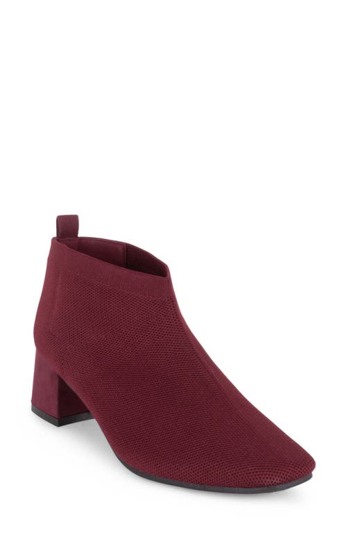 Tahari Corniche Block Heel Knit Bootie In Burgundy