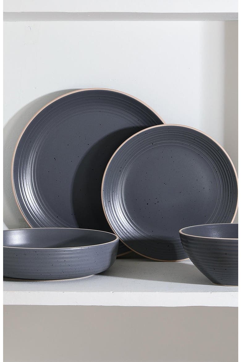 Lauren Stoneware 16-Piece Dinnerware Set, Alternate, color, Charcoal