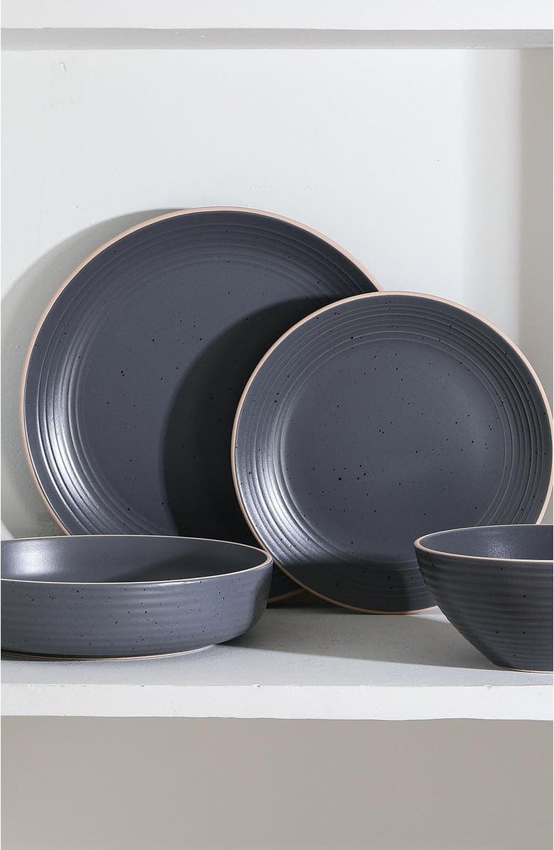 Stone Lain Lauren Stoneware 16-Piece Dinnerware Set, Alternate, color, Charcoal