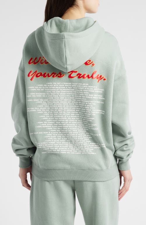 Boys Lie Yours Truly V2 Racer Graphic Hoodie In Green