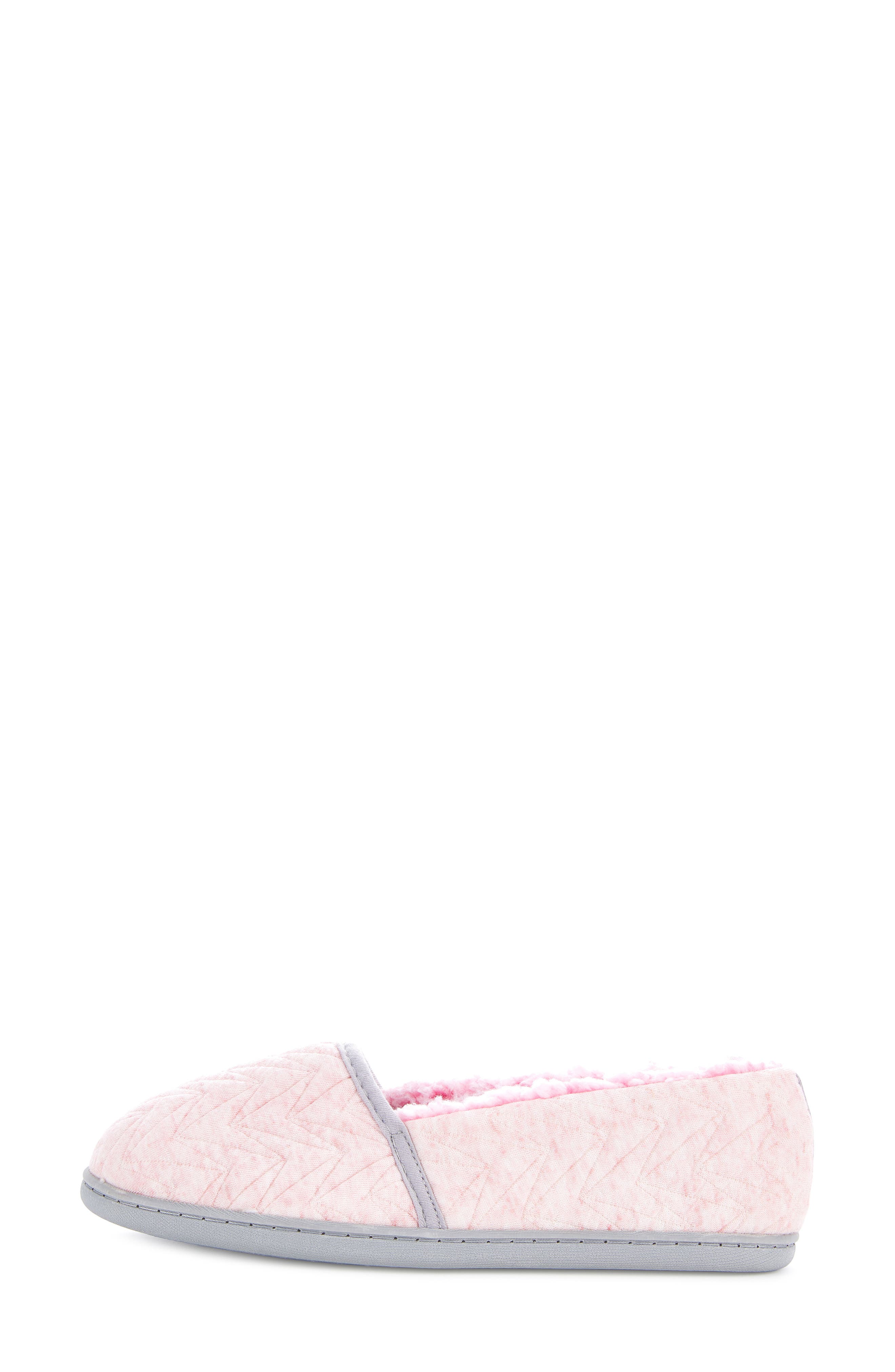 Chloe Quilt Fleece Slipper, Alternate, color, PINK