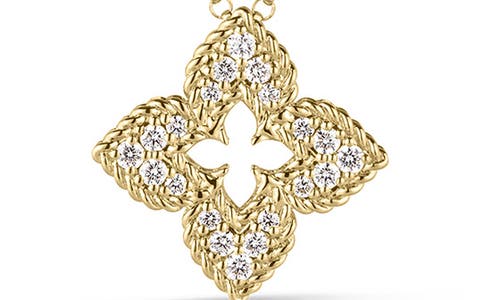 Roberto Coin Venetian Princess Diamond Pendant Necklace In Gold