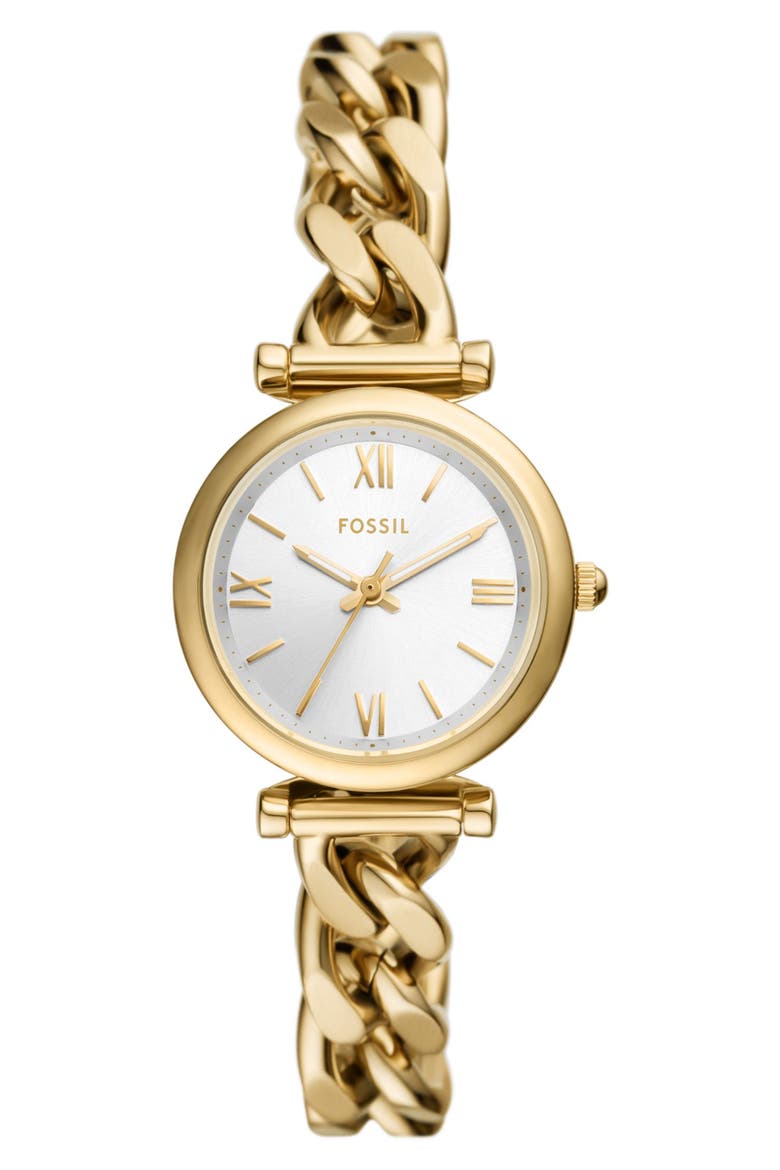 Carlie Mini Bracelet Watch, 28mm, Main, color, GOLD