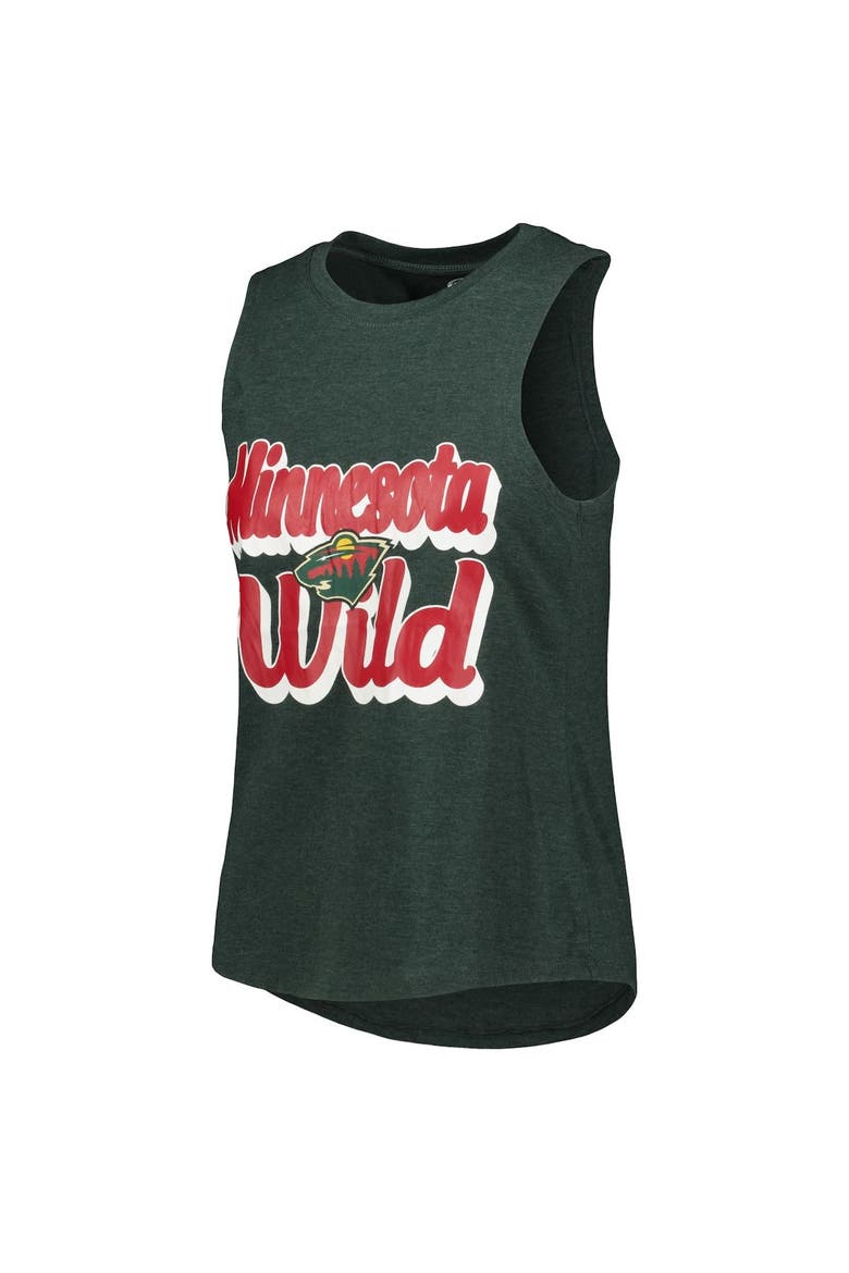 Women's Concepts Sport Heather Green/Heather Black Minnesota Wild Meter Muscle Tank Top & Pants Sleep Set, Alternate, color, Black
