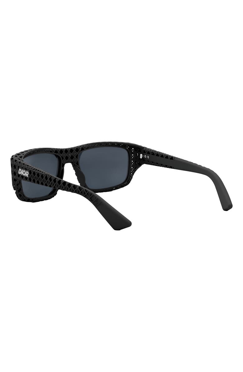 DIOR 'Dior3D S1I 57mm Square Sunglasses, Alternate, color, Matte Black / Smoke Polarized