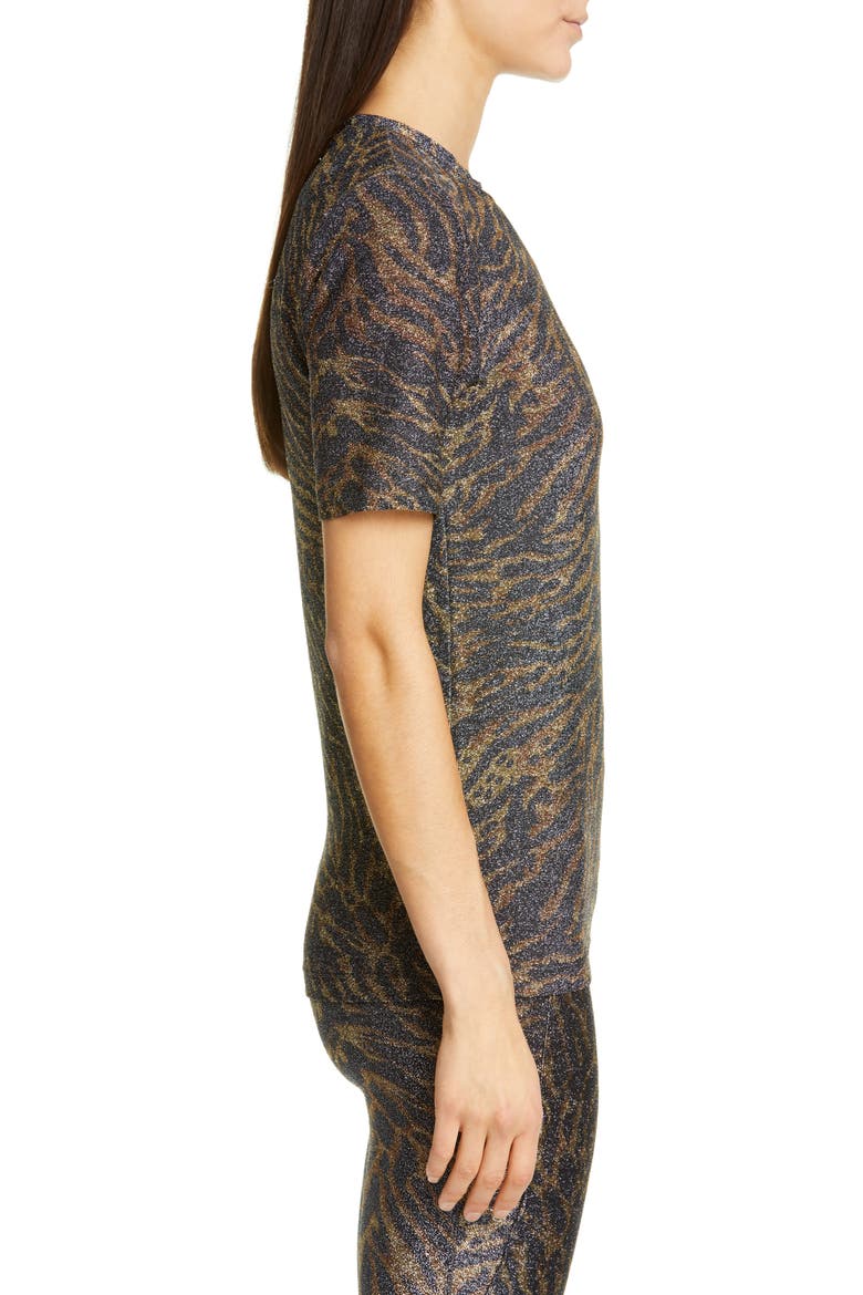 Tiger Print Metallic Jersey Tee, Alternate, color, TIGER