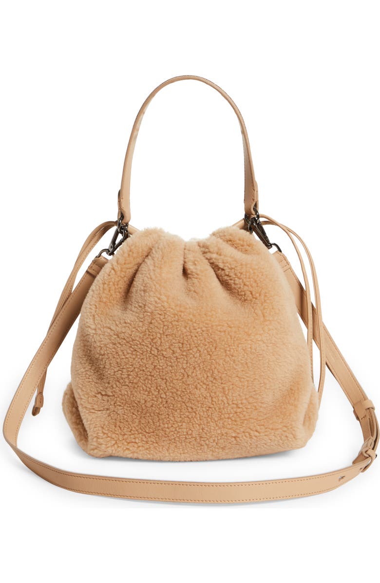 Brunello Cucinelli Genuine Shearling Bucket Bag, Alternate, color,