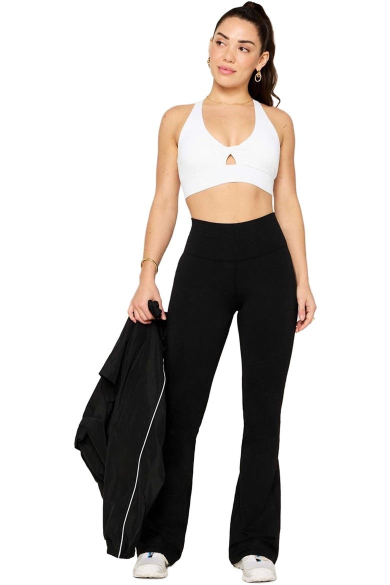 Women's Oasis Twist Medium Impact Sports Bra, Alternate, color, Classic White