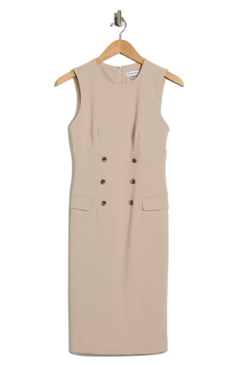 Button Sheath Dress