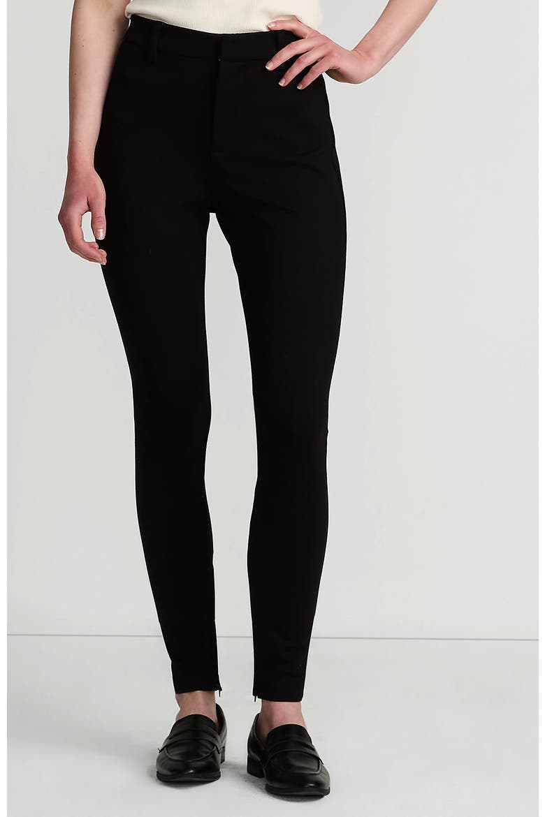 High Rise Ponte Polished Leggings, Alternate, color, Black